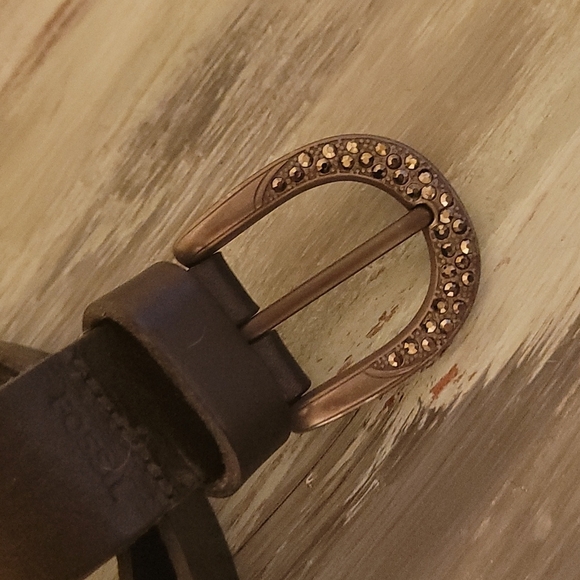 Retro Fossil leather belt - Picture 2 of 7